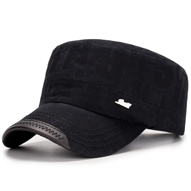 maoxiangshop New Washed Cotton Flat Top Cap Adjustable Outdoor Caps Women Men Retro Hats Man Cap