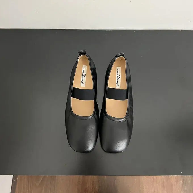 maoxiangshop - Korean Style Mary Jane Shoes Square Toe Women's Shoes PU Ballet Flats Spring/Autumn Flats Women Shoes
