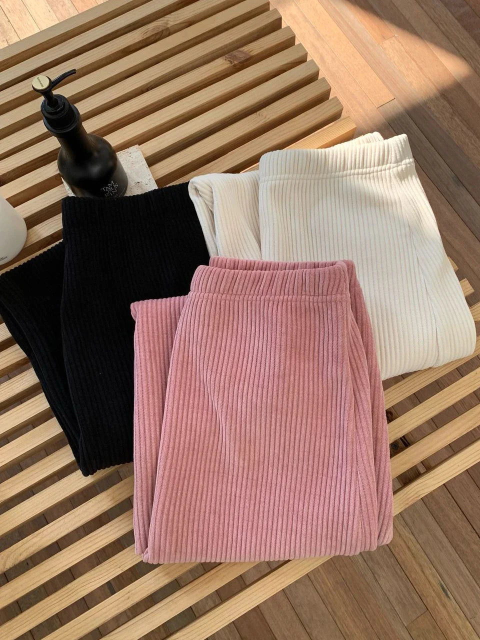 maoxiangshop Corduroy Midi Skirts Women Casual Solid Elegant Harajuku Lovely Females College Warm A-line Elastic High Waist Korean Fashion