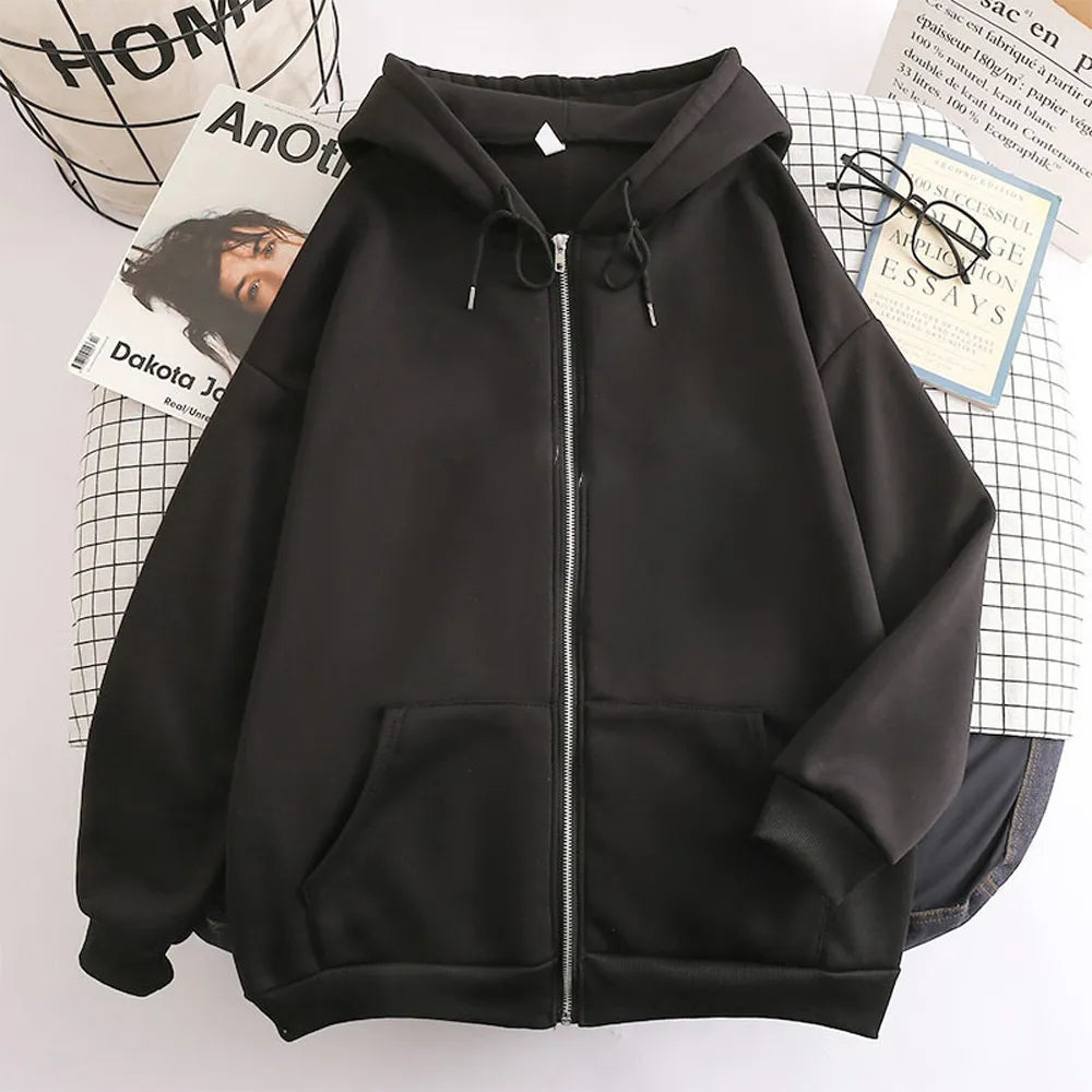 maoxiangshop Fashion Mens Jacket Coat Long Sleeve Sweatshirts Oversized Zipper Hoodies Streetwear Loose Man Hoodies Casual Jacket
