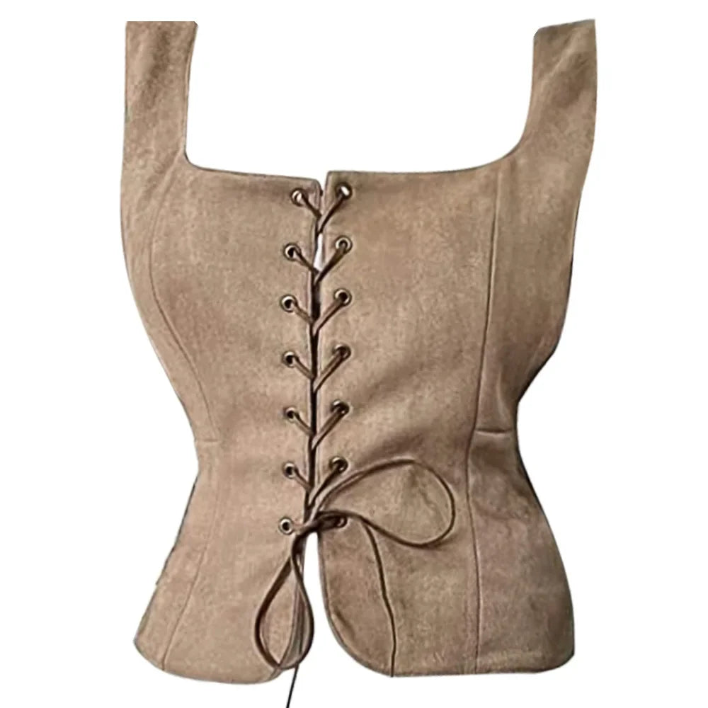 maoxiangshop - 2024 Medieval Viking Pirate Costume Renaissance Anime Cosplay New Suede Waistcoat Cos Costume Halloween Costumes for Man