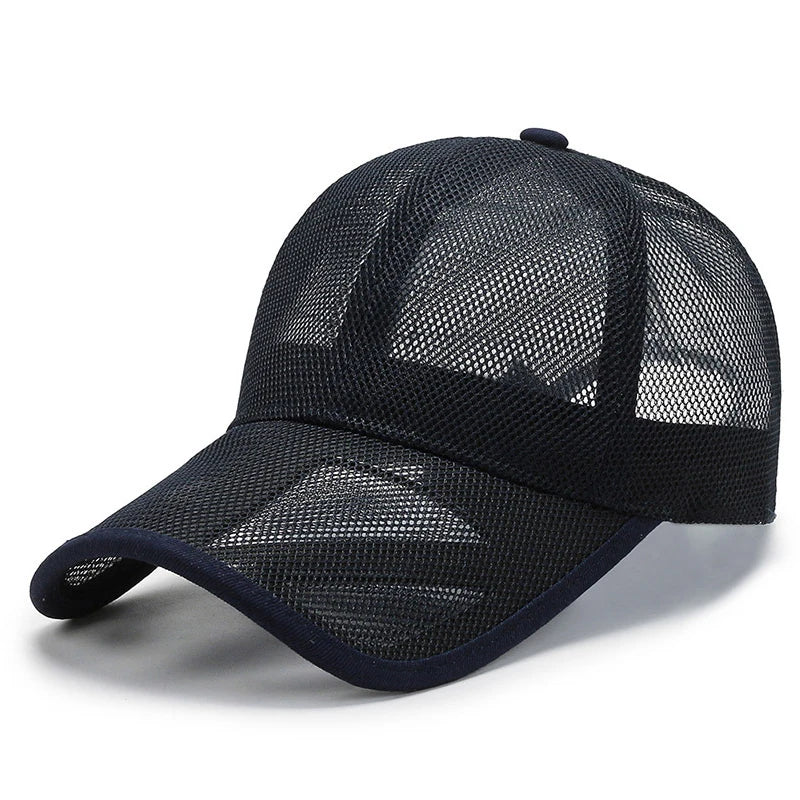 maoxiangshop Summer Full Mesh Baseball Cap Unisex Trucker Cap Trucker Caps Men Fishing Hat Quick Dry Golf Running Hat Adjustable Snapback Hat