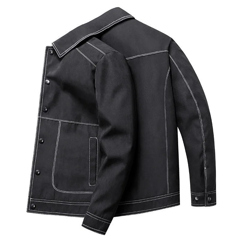 maoxiangshop New Autumn Casual Jacket Men Korean Fashion Turn Down Collar Jacket Coat Men\'s Hip Hop Jackets Men Streetwear Outerwear