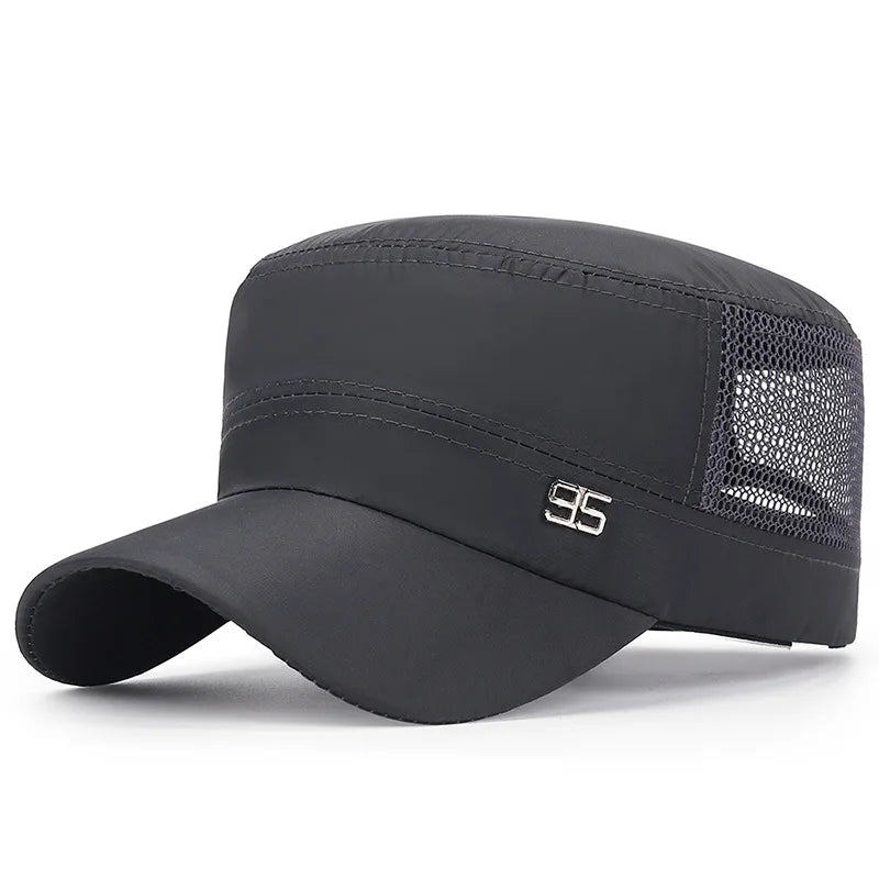 maoxiangshop New Washed Cotton Flat Top Cap Adjustable Outdoor Caps Women Men Retro Hats Man Cap