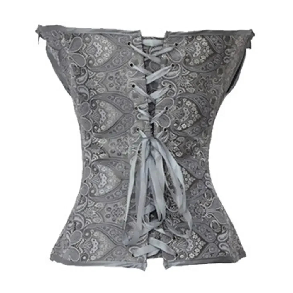 maoxiangshop - Gothic Corsets for Women Top Wedding Renaissance Satin Padded Korsett Plus Size Zip Medieval Carnival Party Clubwear Costumes