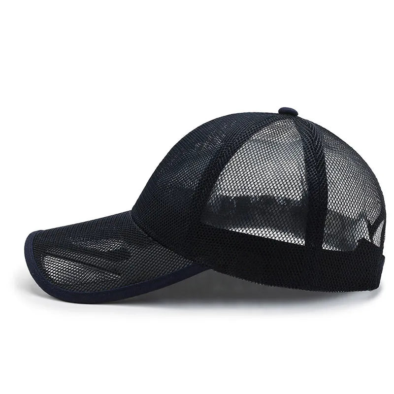 maoxiangshop Summer Full Mesh Baseball Cap Unisex Trucker Cap Trucker Caps Men Fishing Hat Quick Dry Golf Running Hat Adjustable Snapback Hat