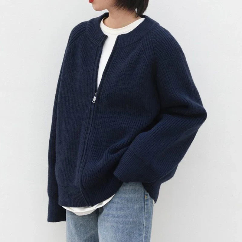 Women Fashion Cardigan Sweater Korean Casual Loose Knitted Long Sleeve Coats All Match Female Streetwear Jacket Autumn New