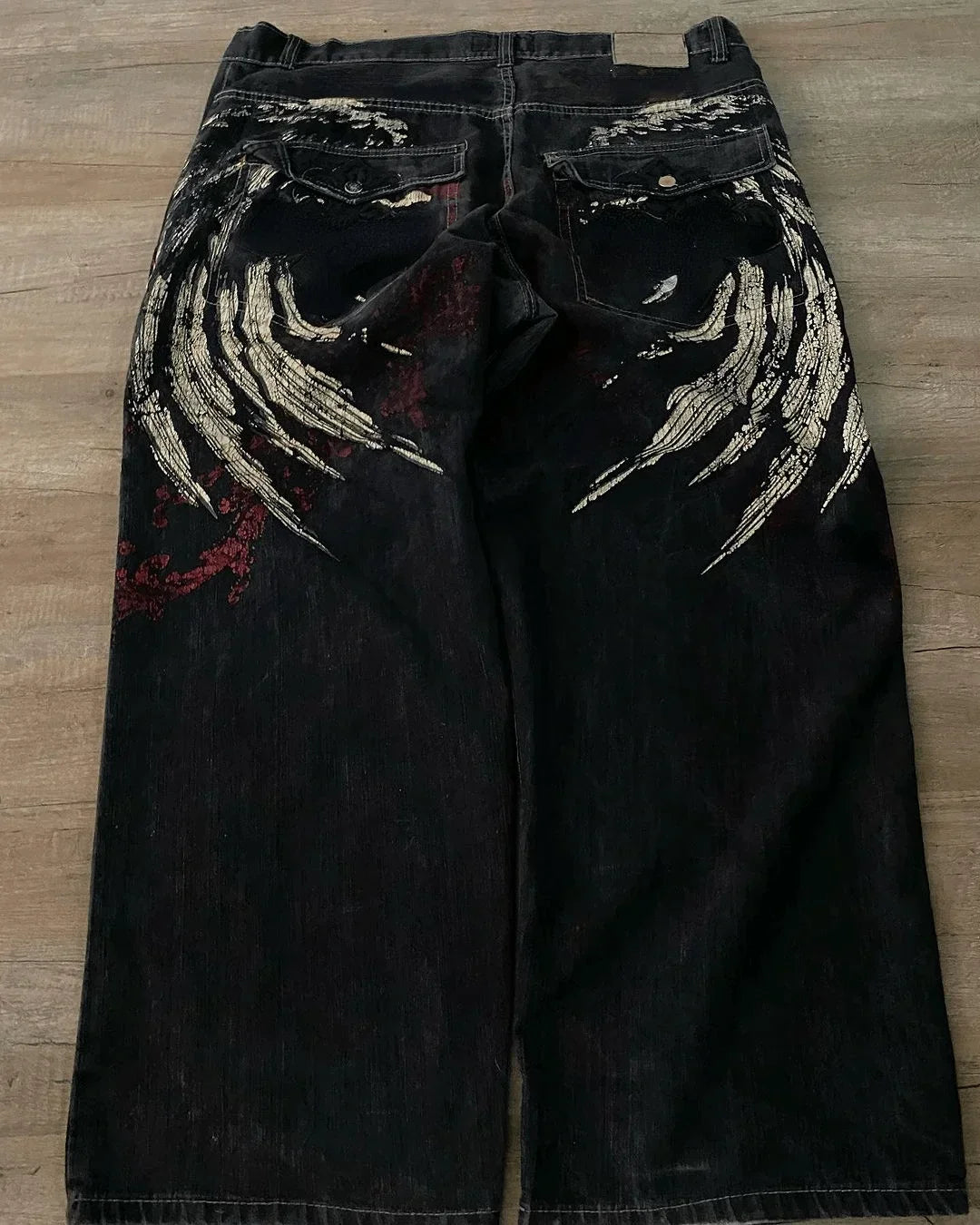 Jeans New Harajuku Hip Hop Retro Skull Graphic Embroidered Baggy Jeans Denim Pants Men Women Goth High Waist Wide Trousers