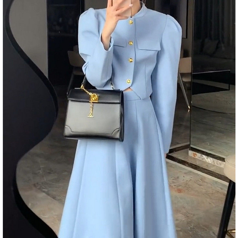 maoxiangshop High Quality New Summer Fashion Korean Sweet Elegant 2 Piece Set Women Crop Top Shirt Blouse Midi Skirt Suits Two Piece Outfits
