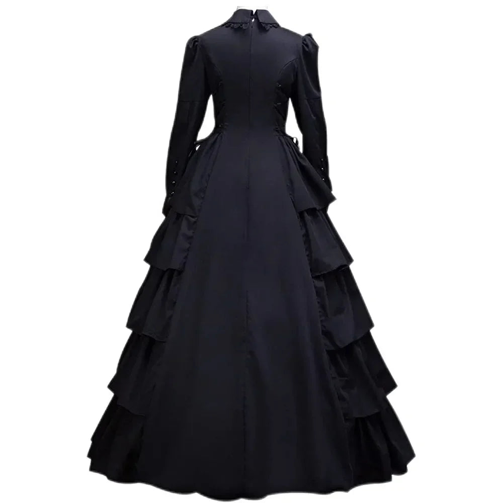 maoxiangshop - Halloween Costumes for Women Medieval Victorian Dress Halloween Renaissance Gothic Lace Queen Princess Dress