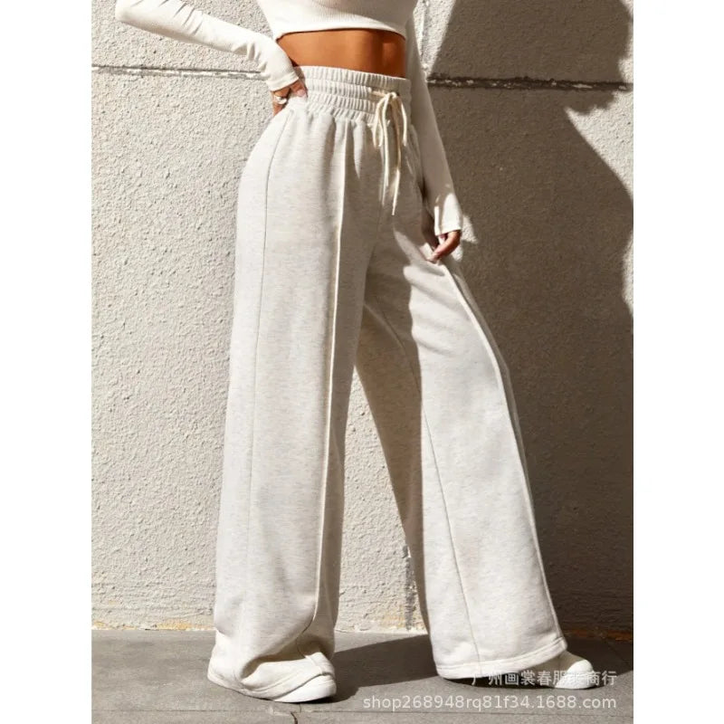 maoxiangshopNew Women's High Waist Sagging Loose Casual Straight Leg Pants Commuting Female Clothing Winter Women Fashion Trousers