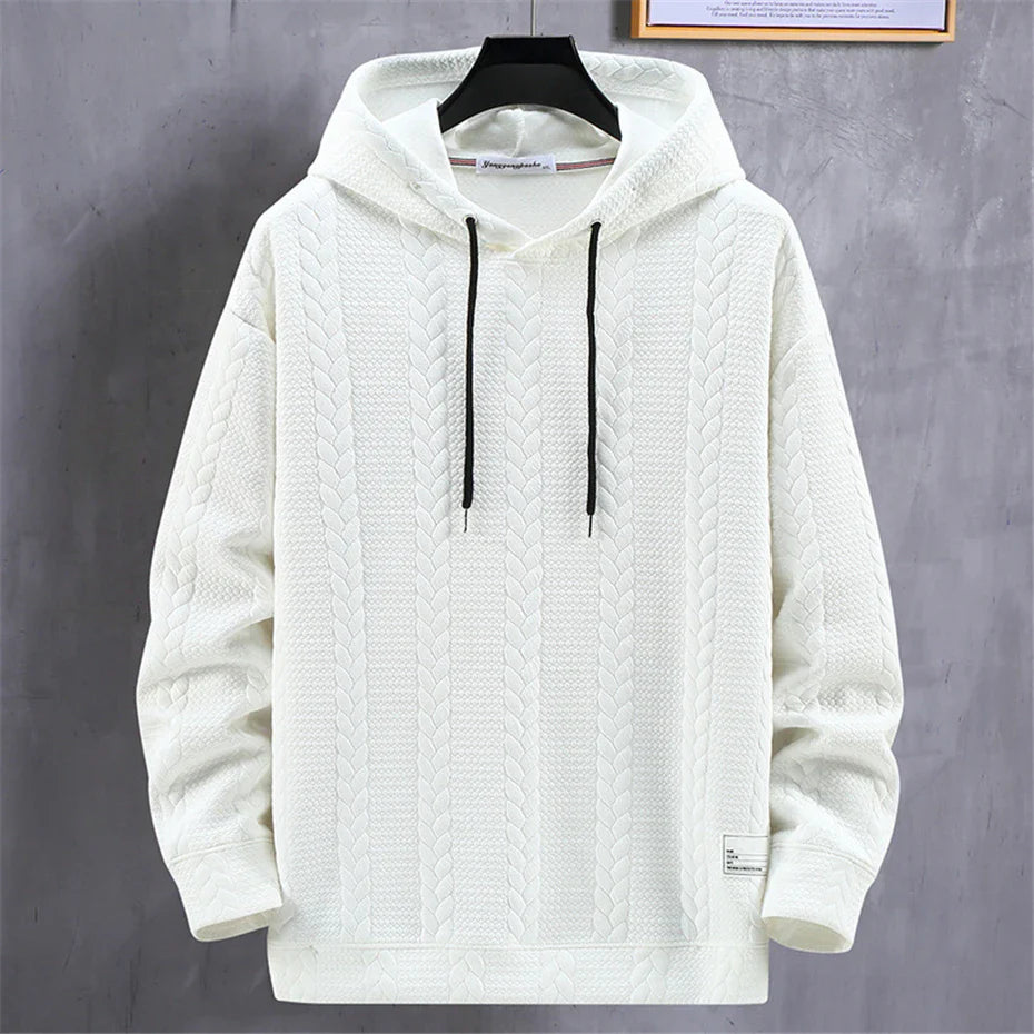 maoxiangshop Mens Hoodies Plus Size 10XL Solid Color Hoodie Spring Autumn Hooded Sweatshirt Male Big Size 10XL Pullover Black White