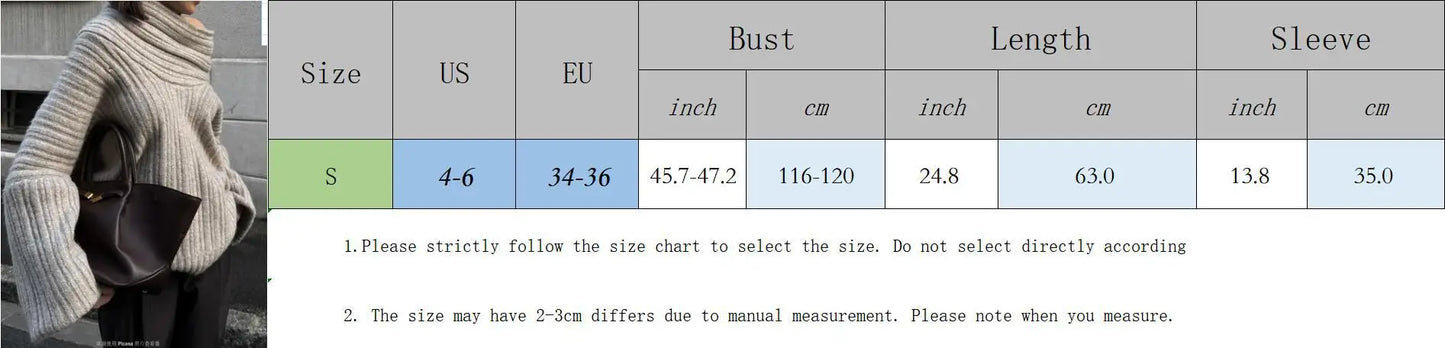maoxiangshop - Elegant Oversize Knitted Thick Pullover Winter Fashion Slash Neck Full Sleeve Gray White Warm Women Sweater Streetwear