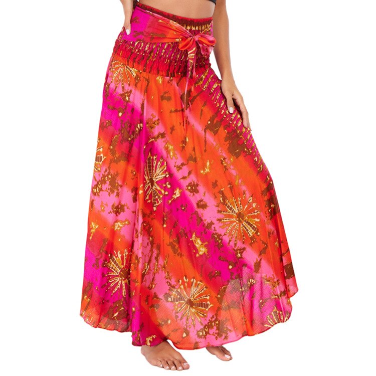 maoxiangshop Fashion Skirts Women Clothes Roupas Saia Bottom Women Skirt New Sexy Woman Long Jupe Bohemian Boho Flowers Elastic Waist Faldas