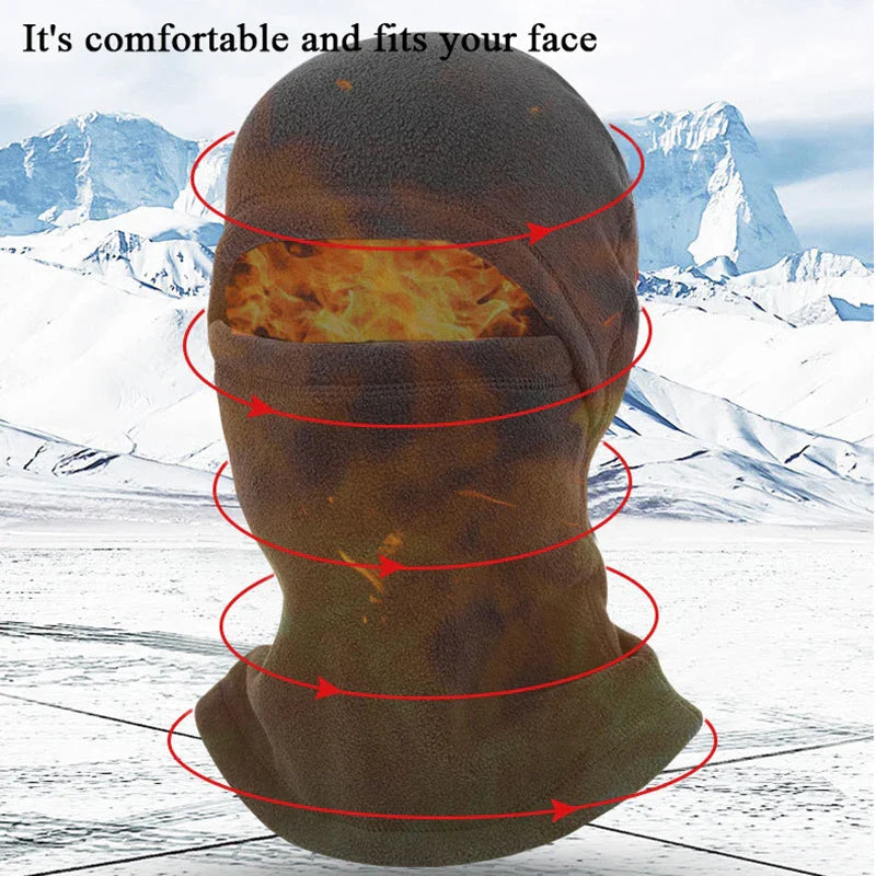 maoxiangshop Winter Polar Coral Hat Fleece Balaclava Men Face Mask Neck Warmer Beanies Thermal Head Cover Tactical Military Sports Scarf Caps