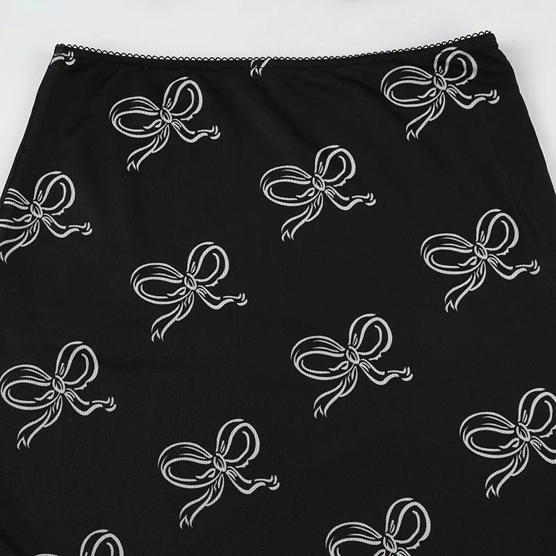 maoxiangshop y2k Floral Print Midi Skirts Women High Waisted Velvet Long Skirts Vintage Punk Gothic Grunge Slim Split Bottom Korean