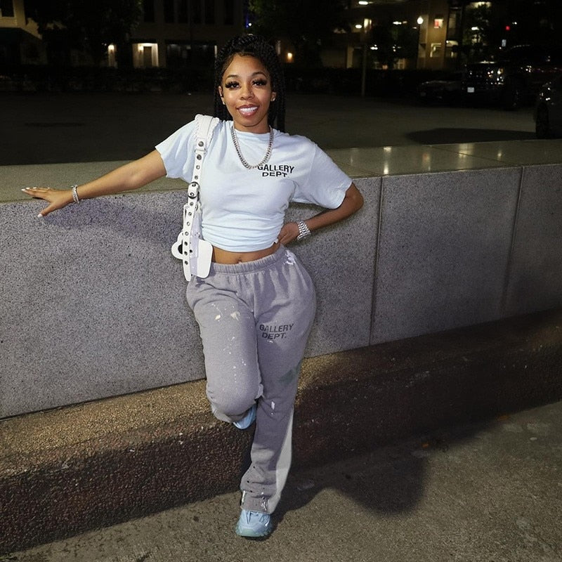 maoxiangshopWomen Fall Sweatpants Joggers Cargo Flare Pants High Waist Loose Straigt Stacked Trousers Casual Autumn Hip Hop Fashion 2023