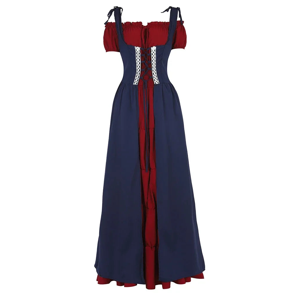 maoxiangshop - Renaissance Dress for Women Irish Medieval Dresses Victorian Female Costumes Halloween Cosplay Costume Masquerade Party Outfits