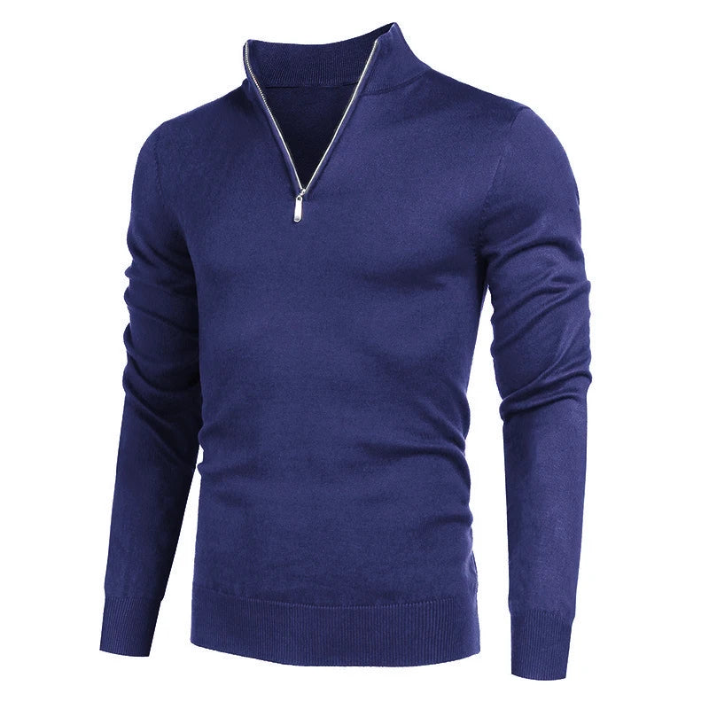 maoxiangshop Men Turtlenecks Knitwear Pullovers Sweater Long Sleeved Solid Color Hooded Male Casual Daily Warm Tops