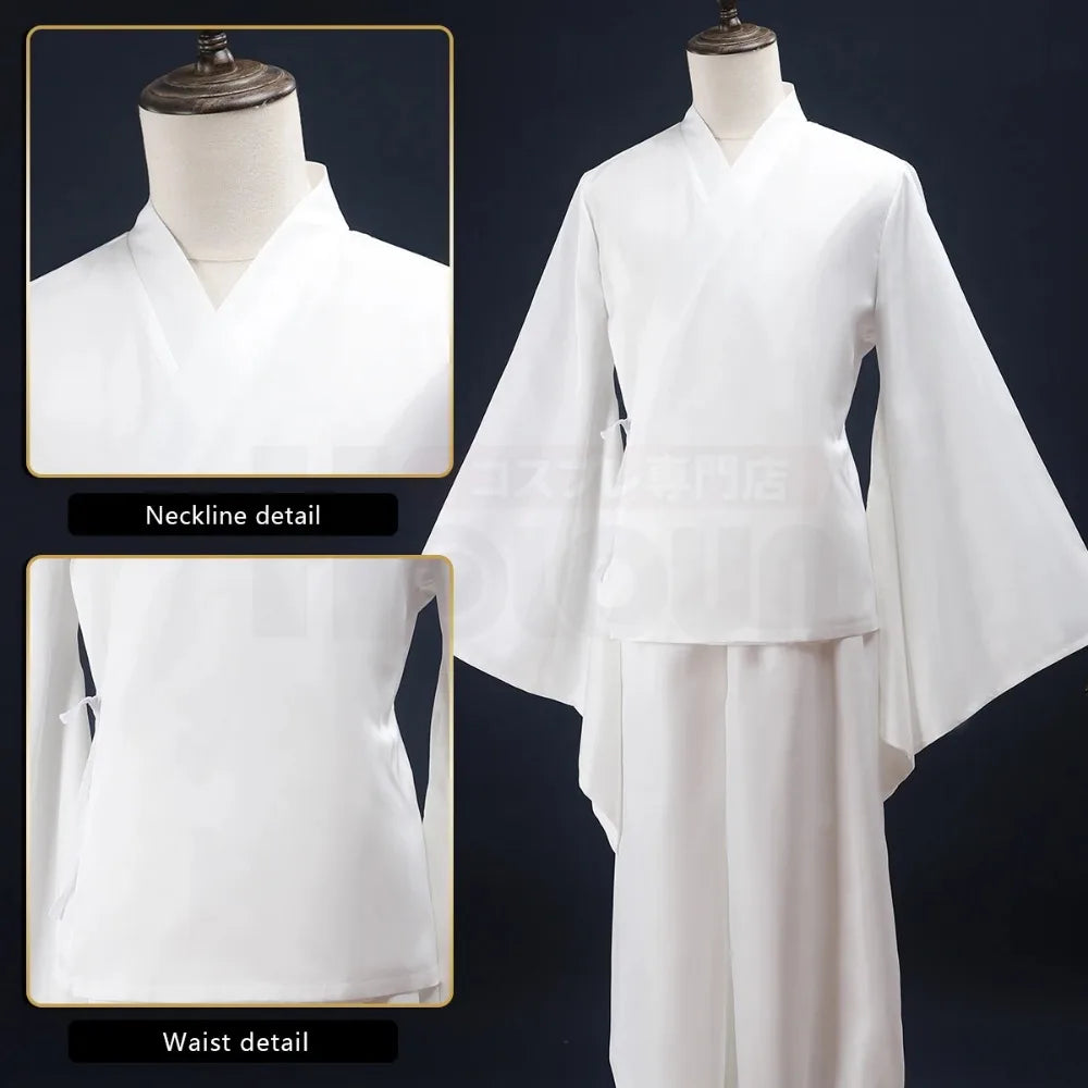 maoxiangshop - Cosplay Costume Purple Vest Neck Gaiter Belt White Elastic Pants Top Gift Anime Cosplay