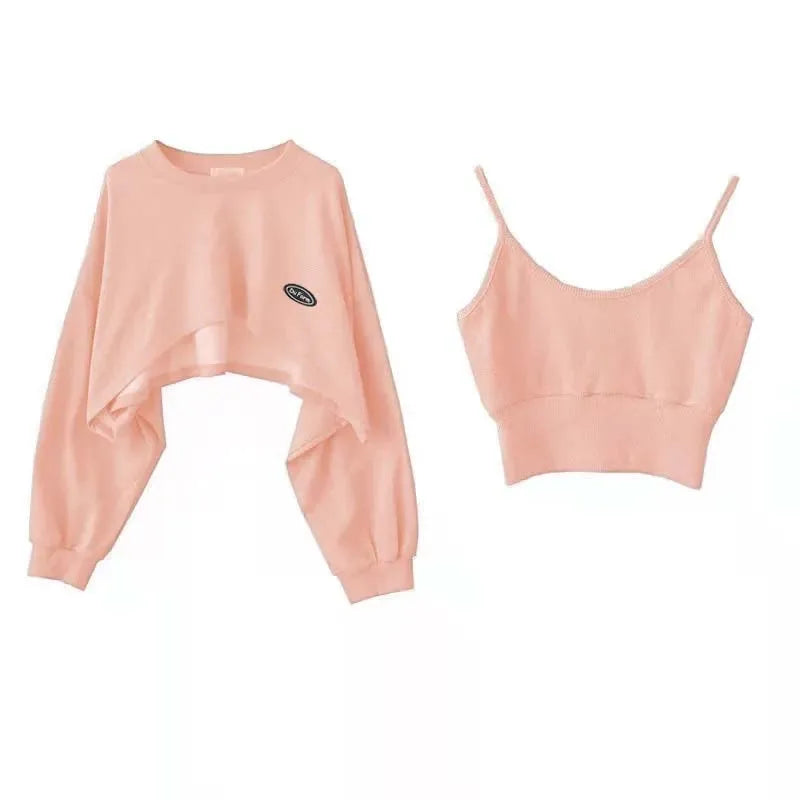 maoxiangshopWomen's Short Thin Sweatshirt Long Sleeve Crew Neck Casual Top Blouse Daily Casual Two-piece Simple Style Wholesale