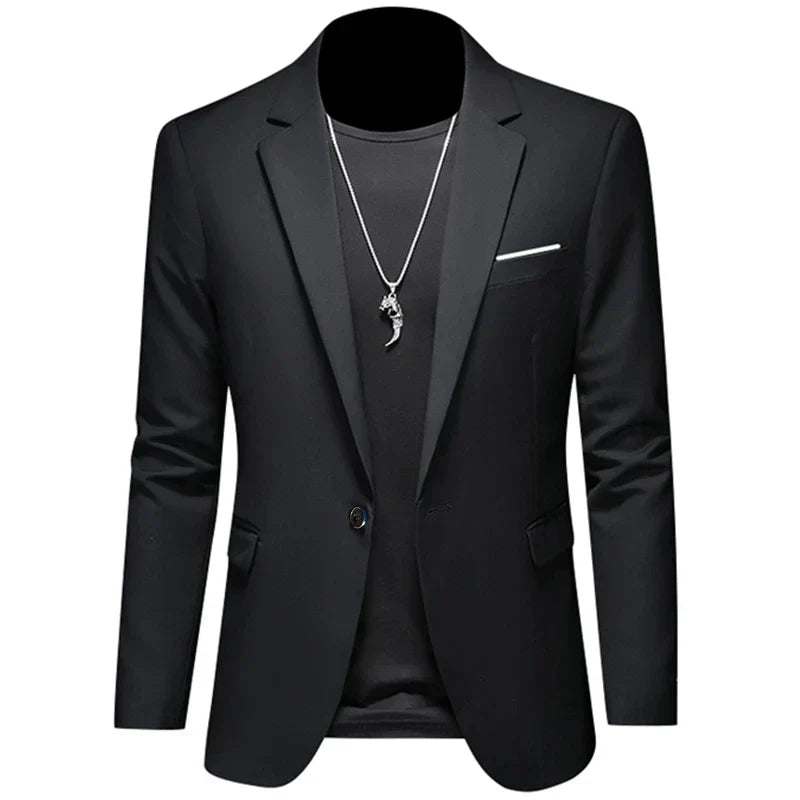 maoxiangshop 2024 Fashion New Men's Casual Business Slim Fit Formal Dress Blazers Jacket Suit Coat