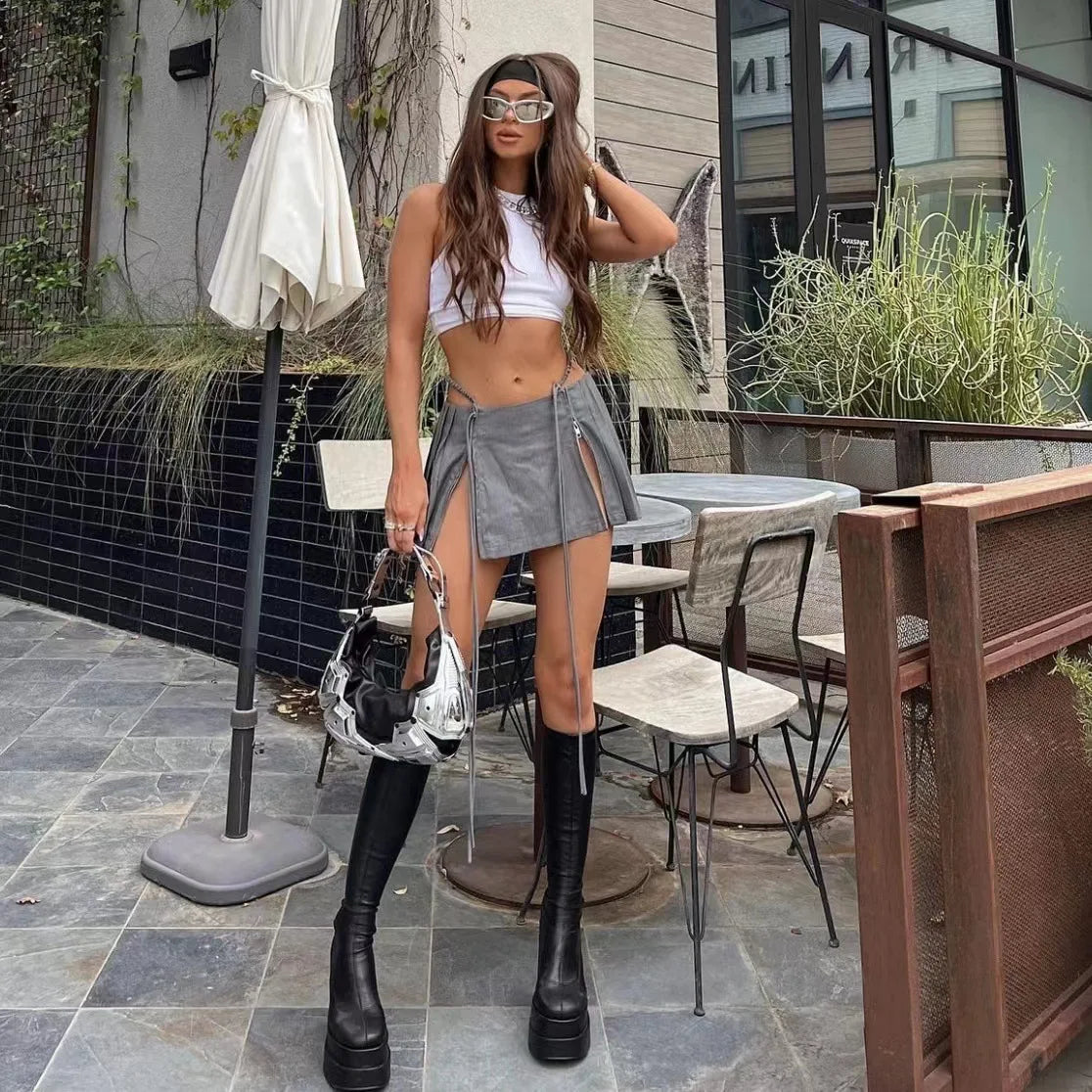 maoxiangshop - Mini Pleated Skirt Y2K Streetwear Dress Sexy Club Party Wear Women Summer Clothes Elegant Dress High Waist Mini Cute Skirts