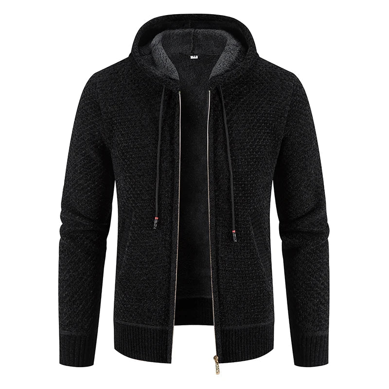 maoxiangshop Cardigan Men's Sweater Jacket Male Cold Blouse Autumn Winter New Korean Casual Slim Hooded Windbreaker Warm Y2K Chenille Coat