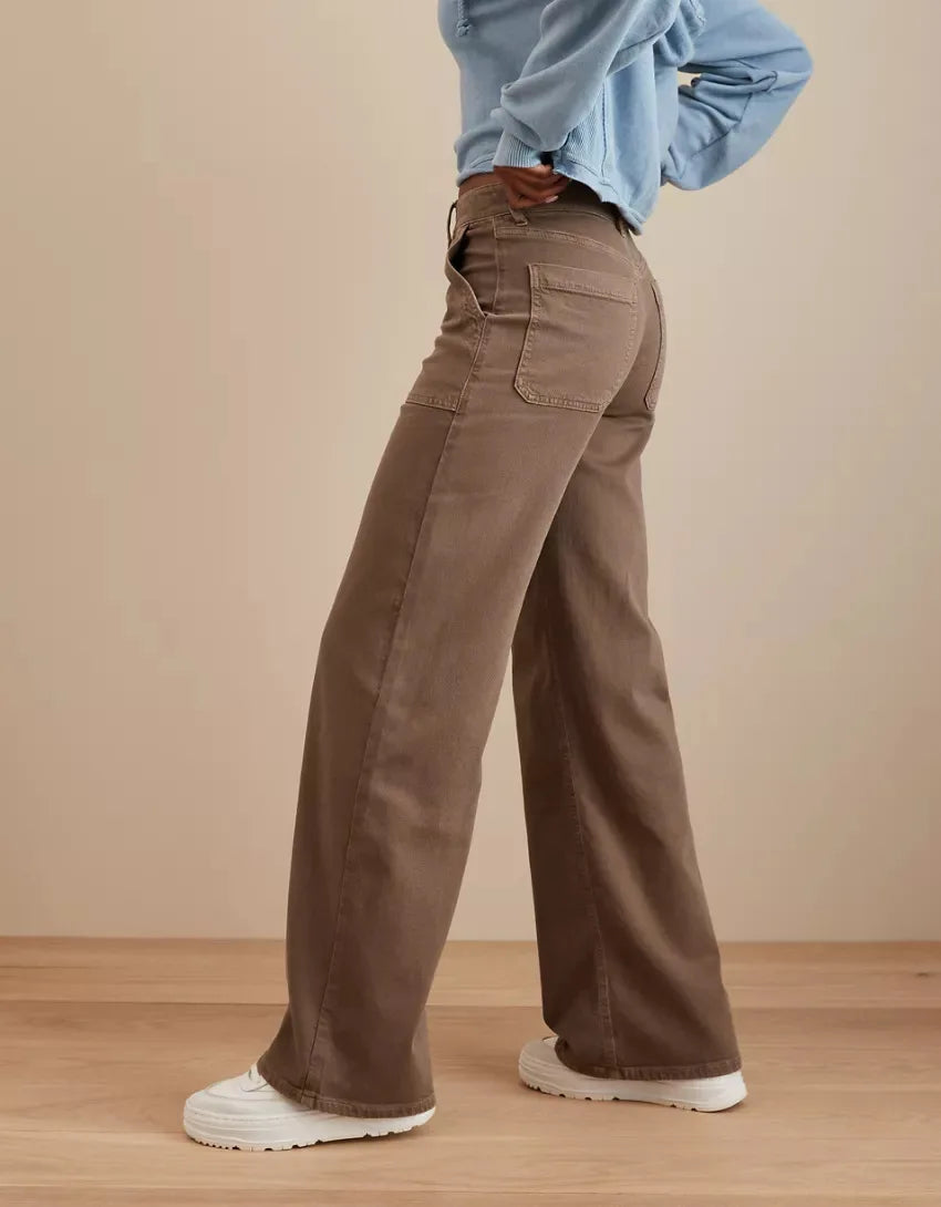 maoxiangshop - Autumn New Loose Straight Leg Pants for Women Solid Corduroy Pants Women's Casual Pants