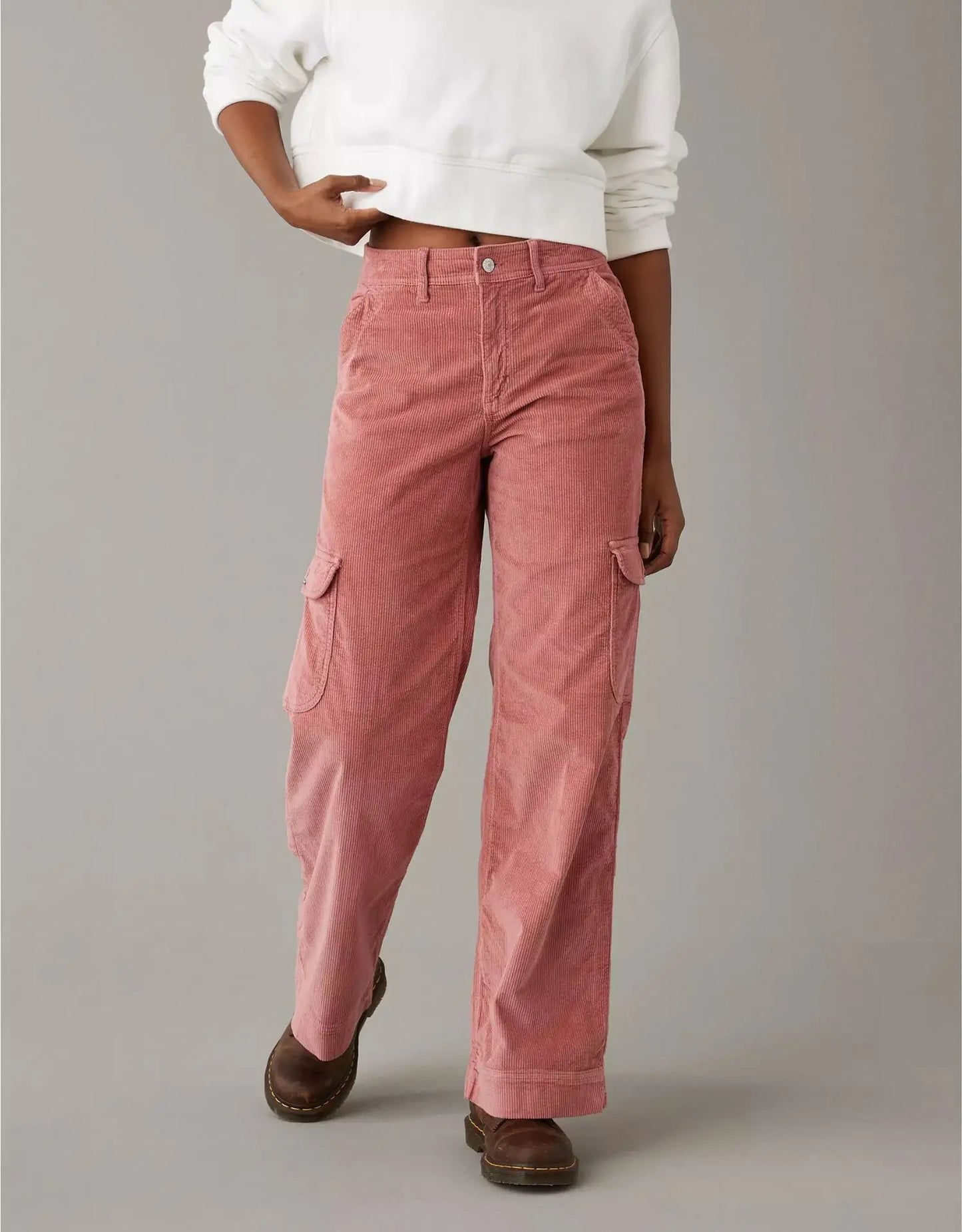 maoxiangshop - Autumn New Loose Straight Leg Pants for Women Solid Corduroy Pants Women's Casual Pants
