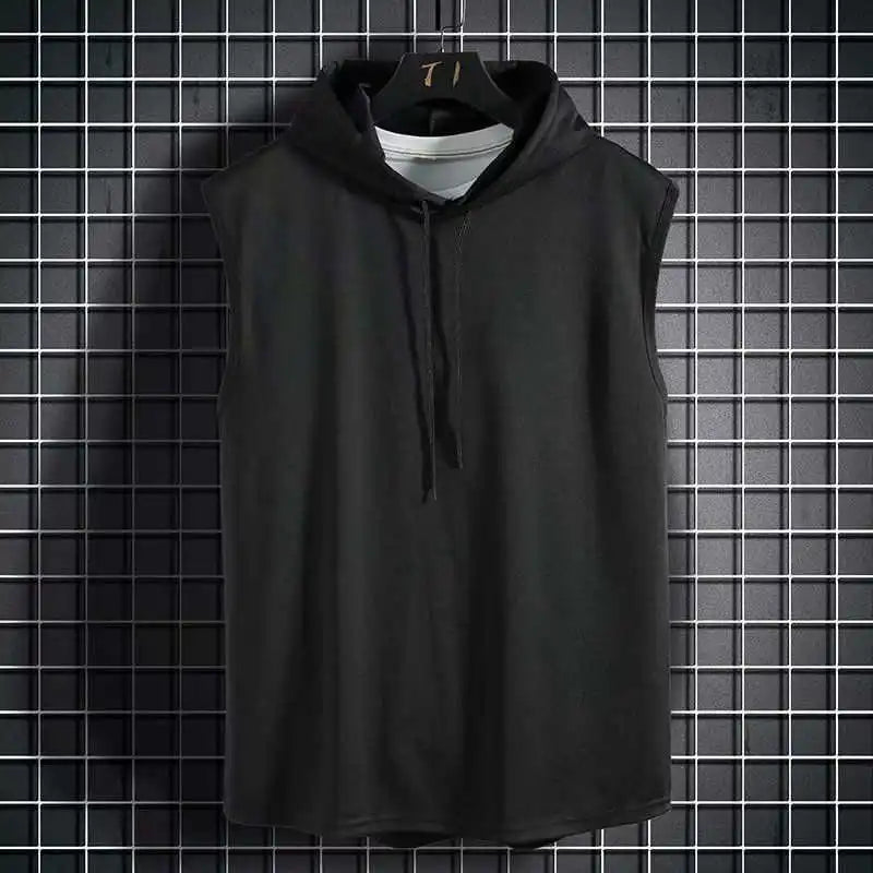 maoxiangshop 2024 Brand New Men's Tank Tops Vest Sleeveless Tees For Male Hooded Man Vests Tops Hip Hop Men Tank Top T shirt