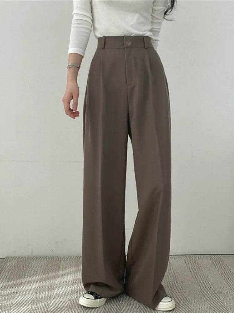 maoxiangshopWomen Suit Jacket Trousers Set Full Sleeve Single Breasted Pants Solid Elegant Suit Commuter Coat Autumn Winter Clothing