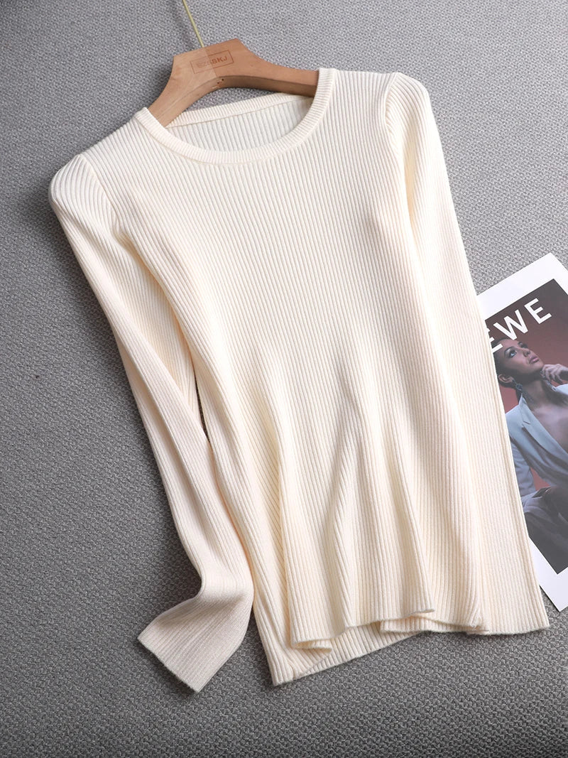 maoxiangshop winter clothes Knitted woman sweaters Pullovers spring Autumn Basic women's jumper Slim women's sweater cheap pull long sleeve