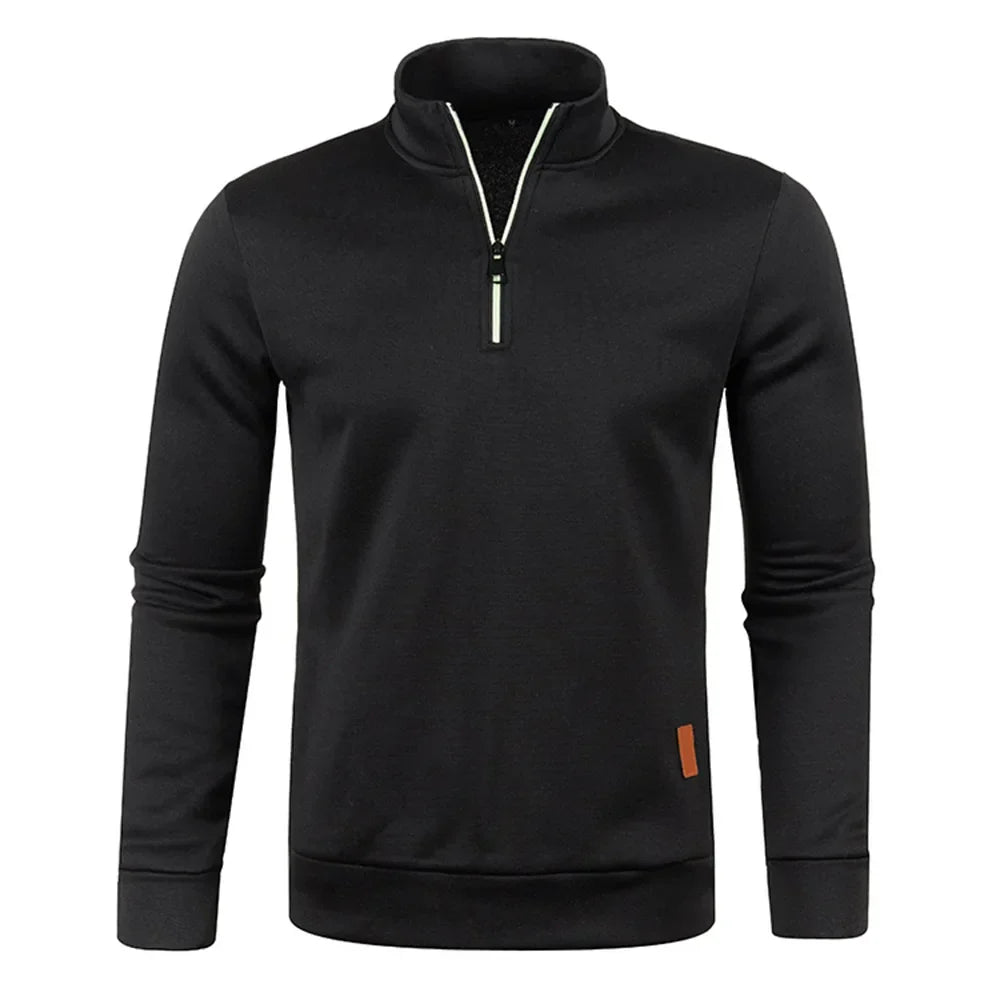 maoxiangshop Men Pullover Men's Thicker Sweatshirts Half Zipper Pullover for Male Hoody Man Sweatshir Autumn Solid Color Turtleneck Sweaters
