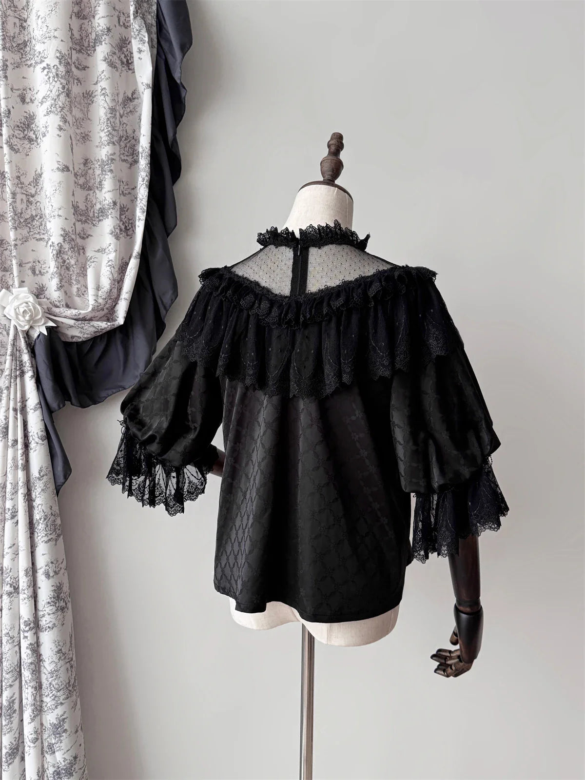 maoxiangshop - Muppet Mind Ben~Classic Lolita Shirt V-neck Short Sleeves Blouse