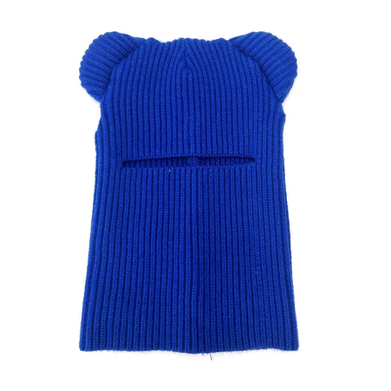 maoxiangshop - Knitted Full Face Cap 1 Holes Balaclava Hat Outdoor Sports Skiing Riding Motorcycle Face Mask Winter Autumn Windproof Warm Masks