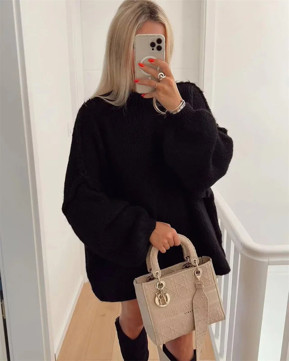 maoxiangshop - Casual Cardigan Women Sweater Loose Single Breasted O-neck Fashion Sweaters 2024 Autumn Office Female All-match Top Coat