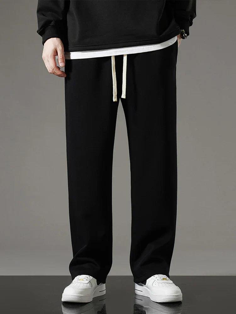 maoxiangshop Spring Autumn Men Sweatpants Korean Fashion Sportswear Drawstring Wide Leg Straight Track Pants Cotton Casual Loose Trousers