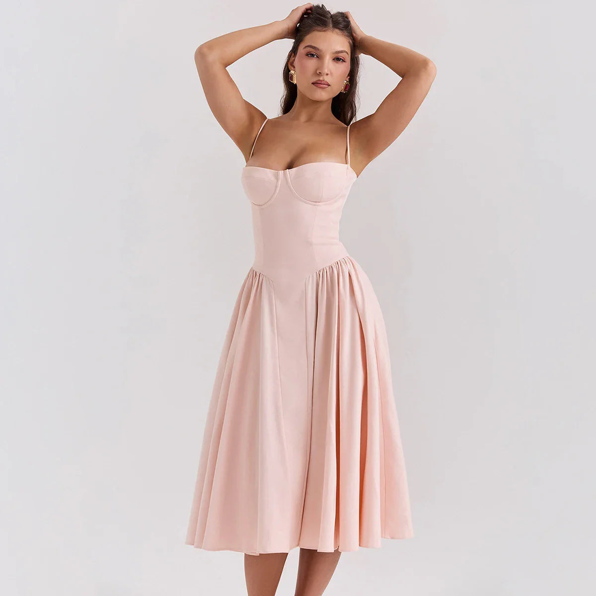 Casual Holiday Dresses Midi Elegant Party Dresses Spaghetti Strap Female Long Dress Summer Women Clothing