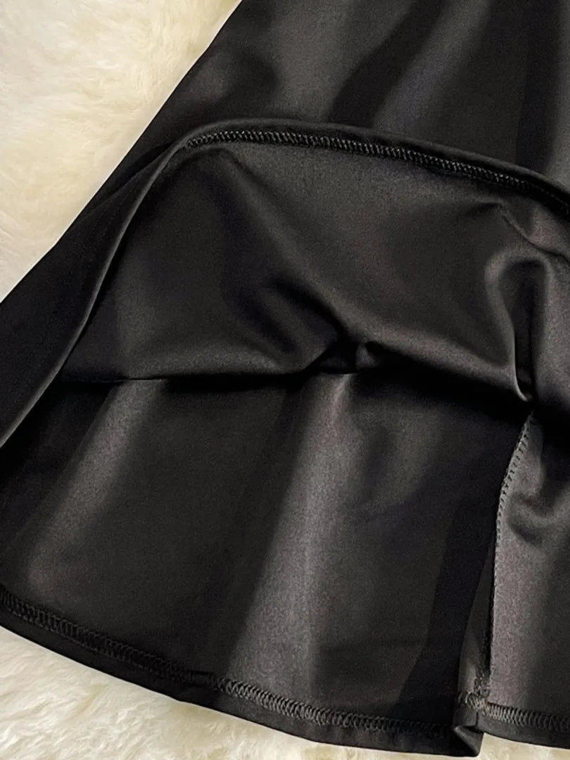 maoxiangshop Women Black White Ruffled One Shoulder Sleeveless Mini Dress Strapless Mesh Patchwork High Waist A-line Party Dress Vestidos