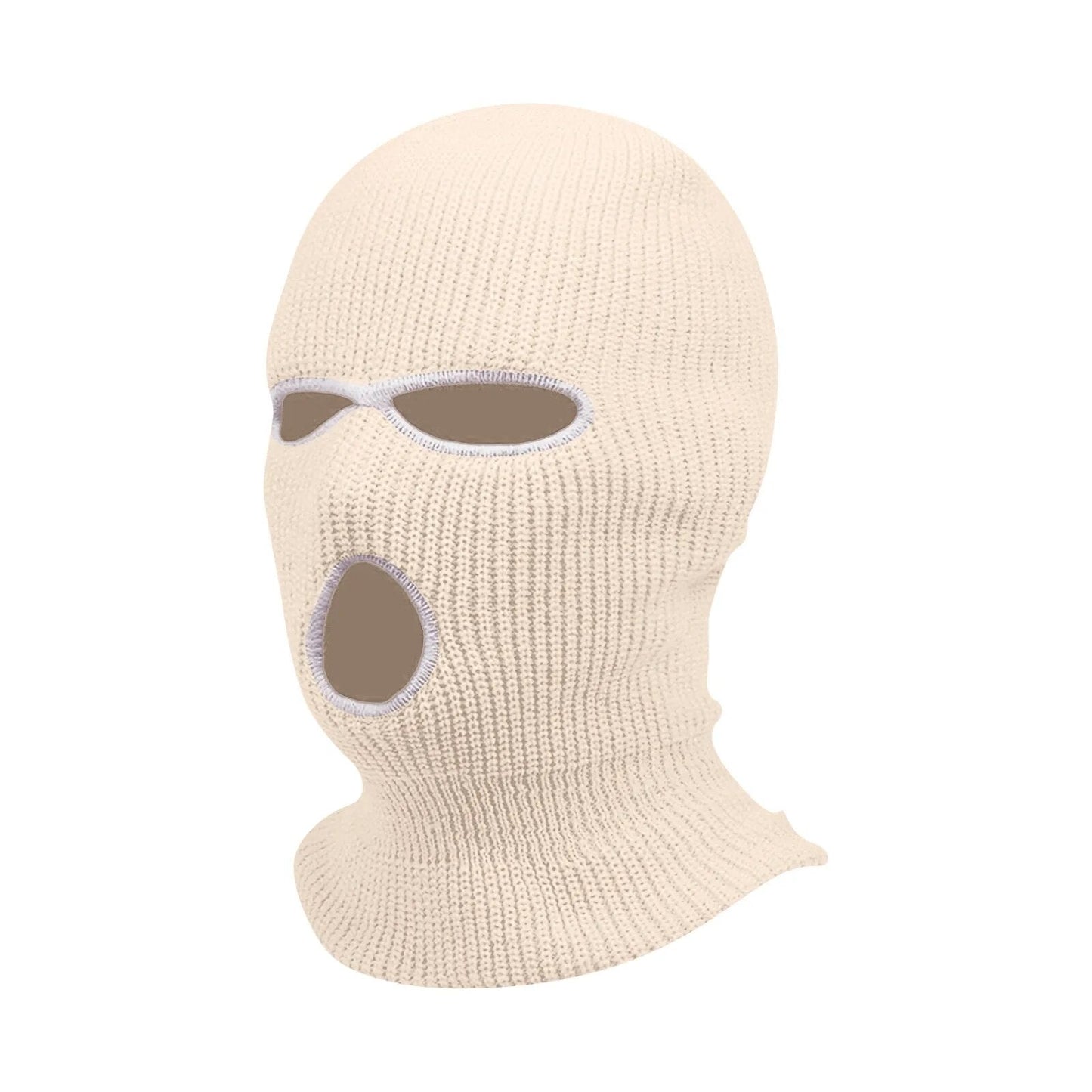 maoxiangshop Winter men's face mask, warm hood, sports scarf, skiing hat, three hole wool hat, outdoor cycling knitted pullover hat