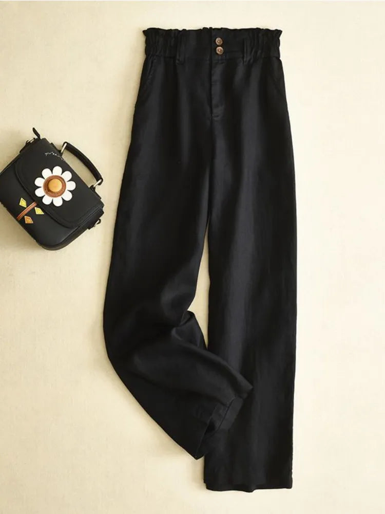 maoxiangshopBlack Pants Korean Fashion New Summer High Waist Casual Bottom Wide Leg Pants Women Oversize Clothes Trousers LOOSE Baggy Pants