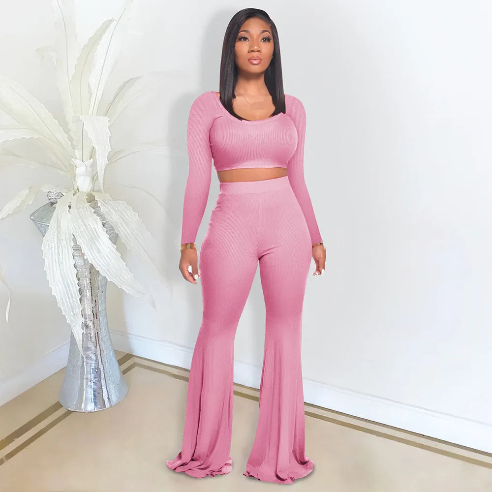 maoxiangshop Two Piece Set Women Outfits Fall Outfits Women 2 Piece Set Pants Sets Long Sleeve Fall Clothes for Woman