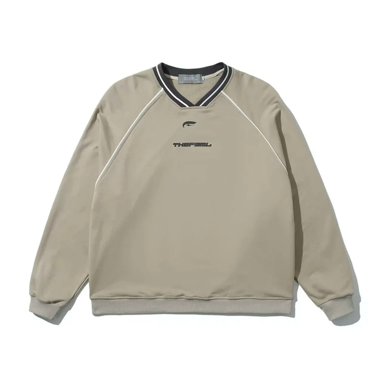maoxiangshop1 Vintage V Neck Sweatshirt Women Korean Fashion Streetwear Kpop Pullover Casual Harajuku Grunge Cotton Top Autumn Winter