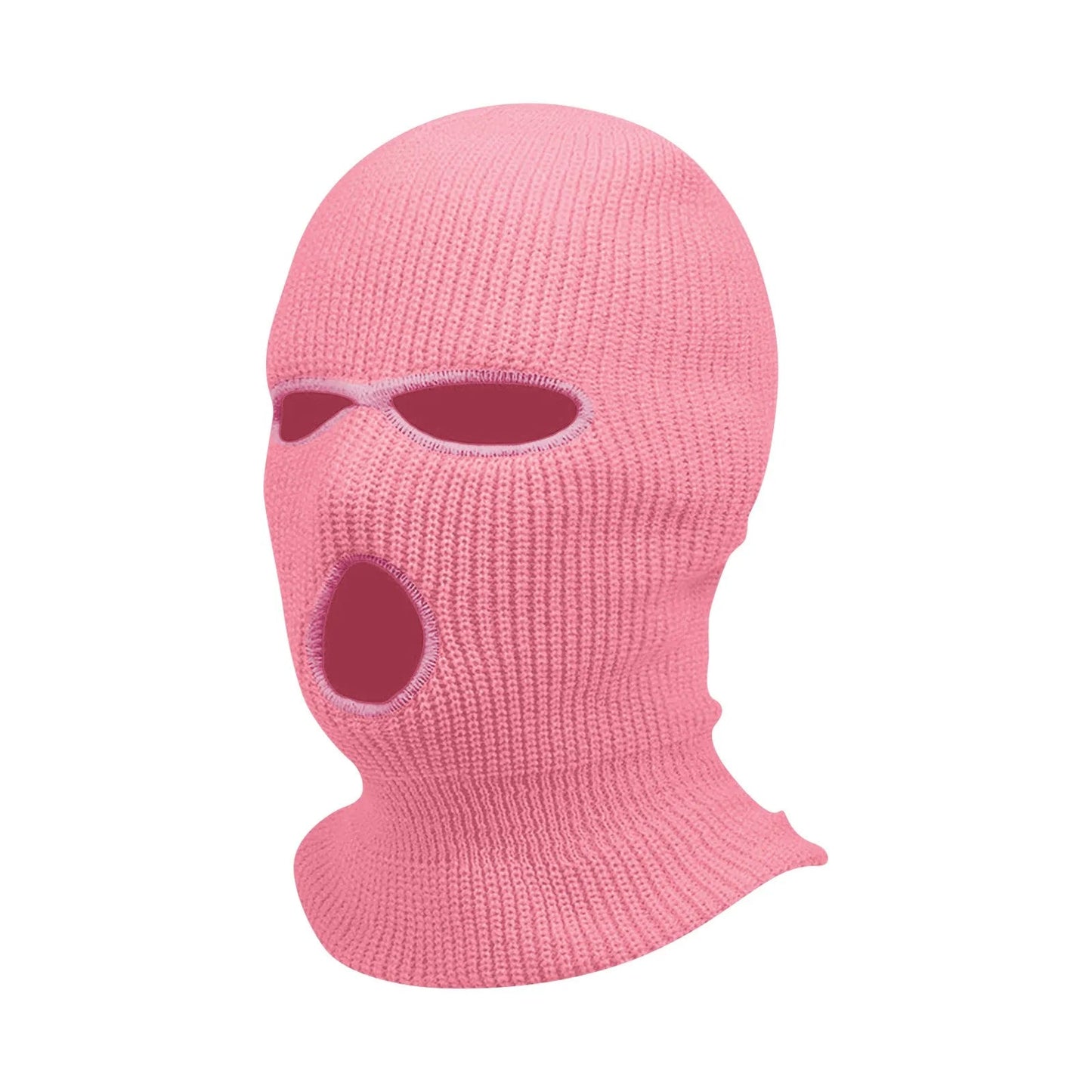maoxiangshop Winter men's face mask, warm hood, sports scarf, skiing hat, three hole wool hat, outdoor cycling knitted pullover hat