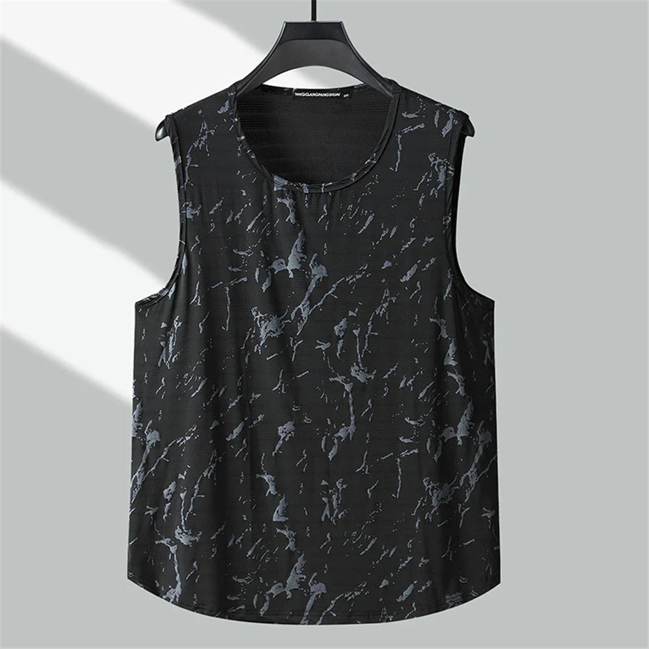 maoxiangshop Summer Cool Tank Tops Men Plus Size 10XL 11XL Summer Vest Fashion Casual Running Vest Male Black Tank Tops Big Size