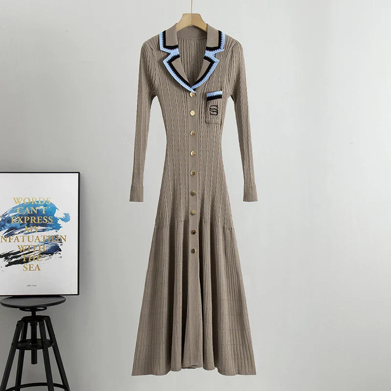 Women's Sweater Long Knit Dress Spring New In 2024 Casual Elegant Commuter Long Knitted Dress Women's Clothing
