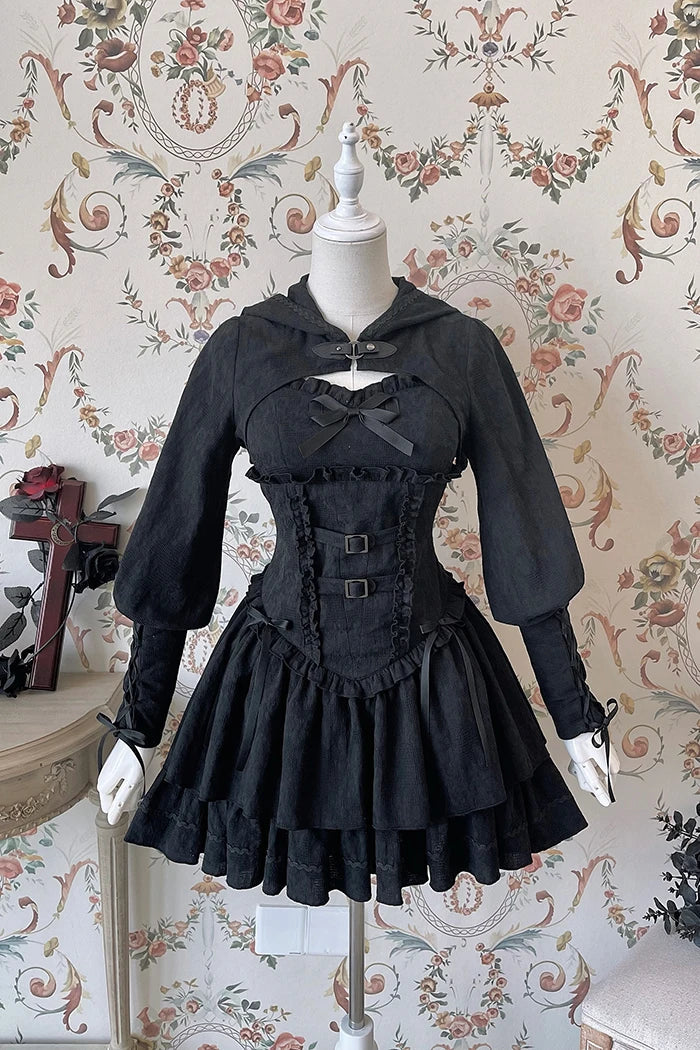 maoxiangshop - Lolita Hunter Dark Gothic Waist Slimming Halter Dress