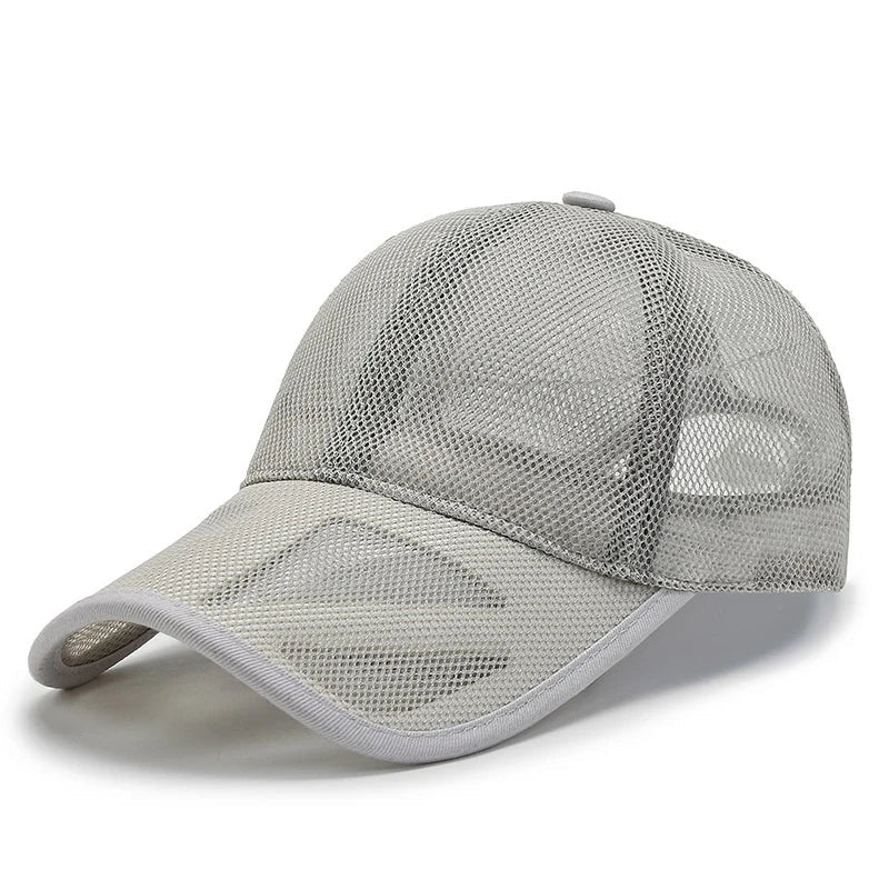maoxiangshop Summer Full Mesh Baseball Cap Unisex Trucker Cap Trucker Caps Men Fishing Hat Quick Dry Golf Running Hat Adjustable Snapback Hat