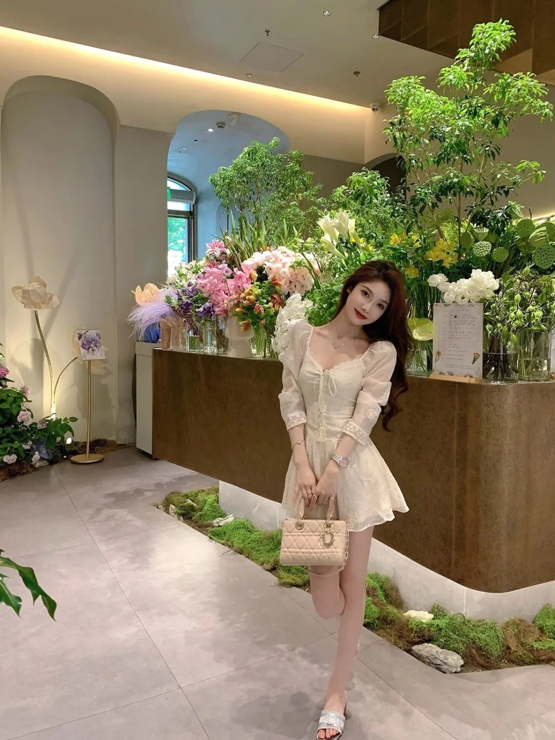 maoxiangshop - Elegant Y2k Short Party Dress Women Casual Long Sleeve Mini Dress Beach Style One Piece Dress Korean Fashion Autumn Chic